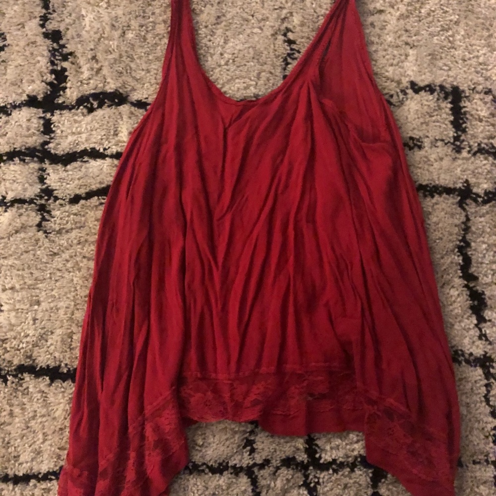 FreePeople red lace tank top
